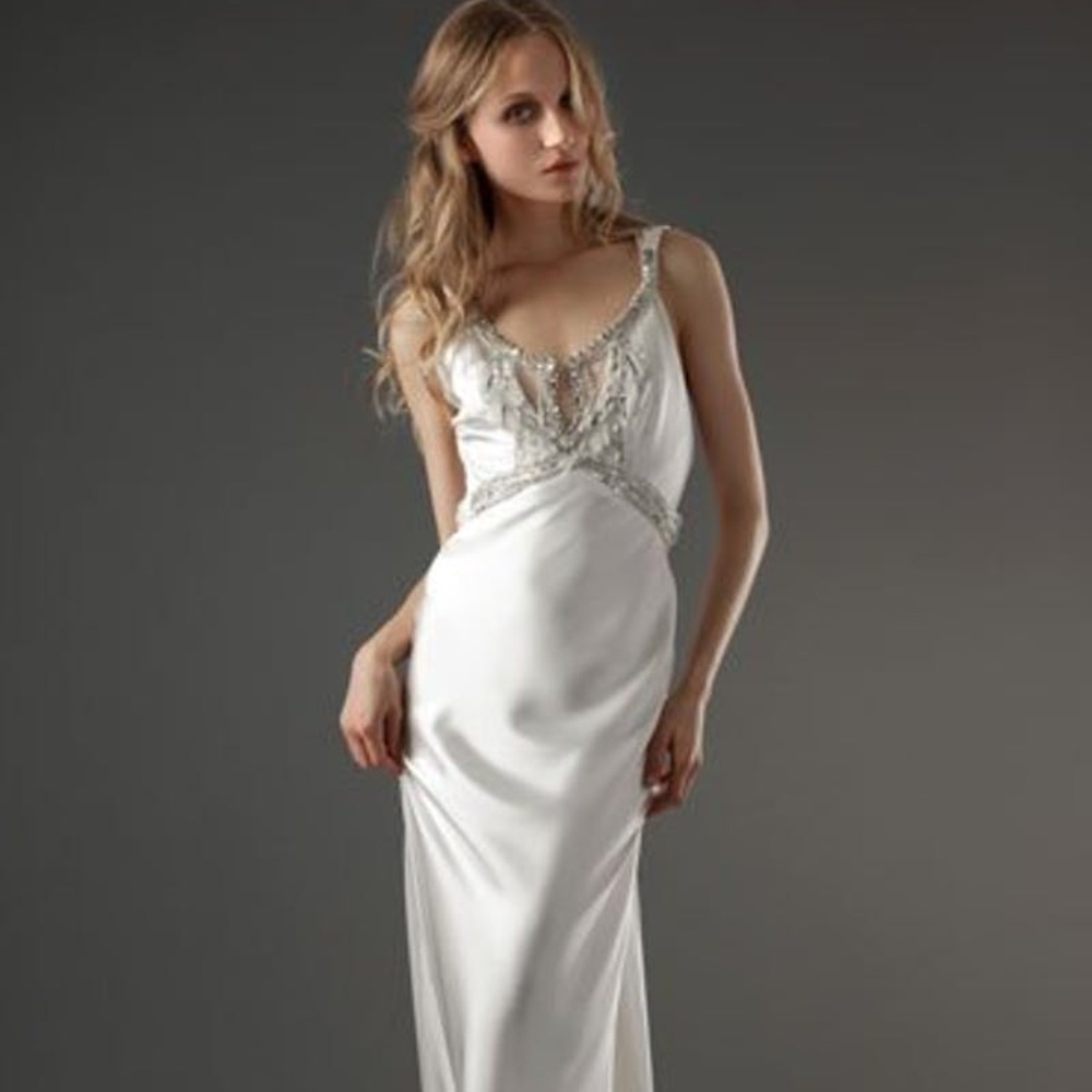 Elizabeth Fillmore Jewel Silk Wedding Dress